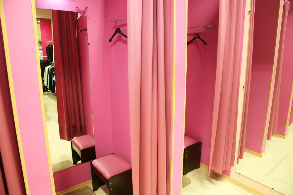 Fitting room in a modern boutique